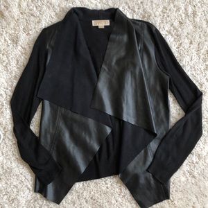Michael Kors faux leather blazer/cardigan